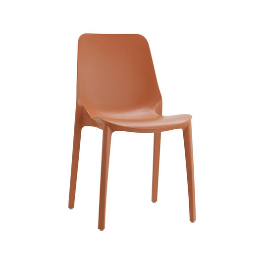 Sedia Ginevra Terracotta in Tecnopolimero Rinforzato con Fibra di Vetro - Altezza Seduta 47 cm - Uso Interno/Esterno - Impilabile Fino a 8 Pezzi