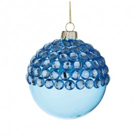 JEWEL Weihnachtskugel aus hellblauem Glas, 10 cm Weihnachtskugel