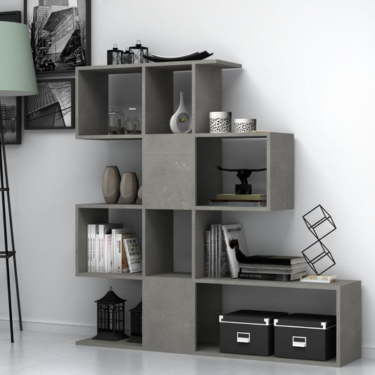 Libreria bifacciale Aktif 145x145x29 cm. grigio cemento EFFEZ