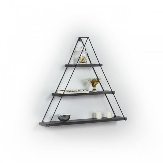 Libreria muro triangolare bacheca piramide nero cm 74 x 13 x 61 h EFFEZ