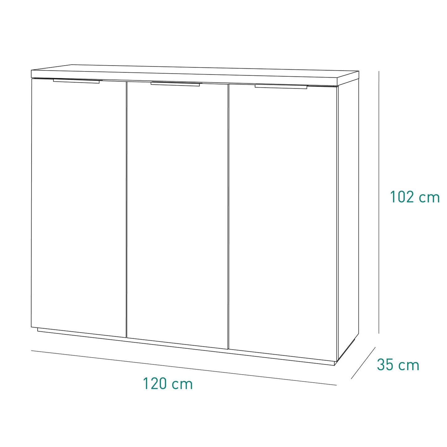 Mundi Hochschrank mit 3 Türen