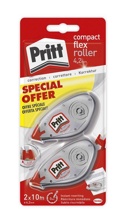 Pritt - Set mit 2 kompakten Rollenkorrektoren 4,2 mm