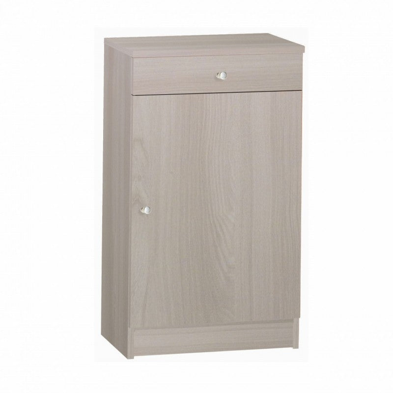 Niedriger Mehrzweckschrank mit einer Tür und einer Schublade in Light Olmo 46x34x h80 cm