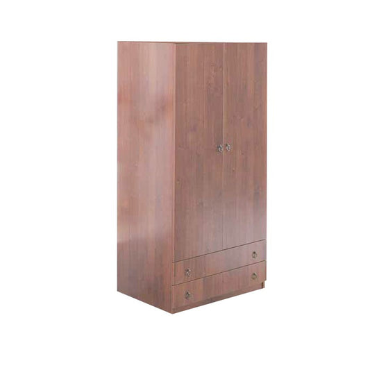 Modularer Kleiderschrank mit 2-Türen und 2-Schubladen antikes Nussbaum Cm 90x60xH 180