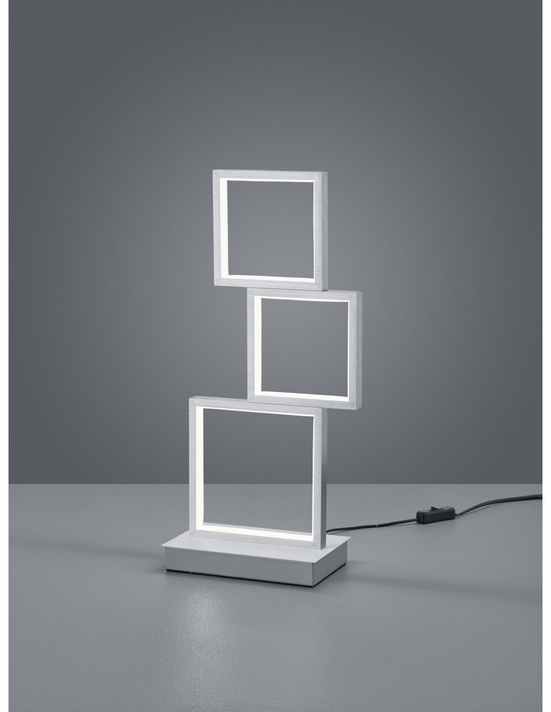 Tischleuchte LED Sorrento 3 quadratisch H50 cm Aluminium Trio Lighting