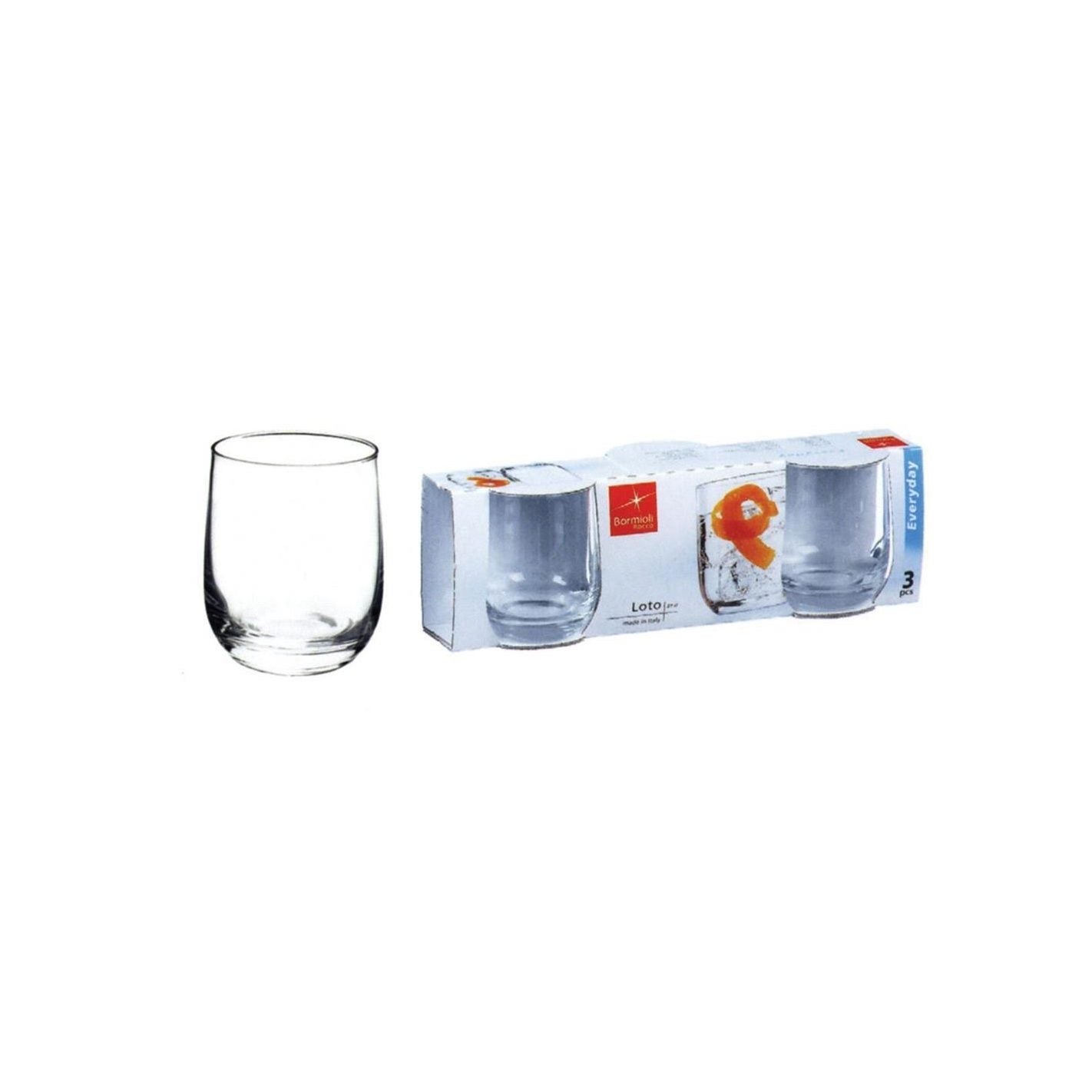 Bormioli - Set mit 3 Loto-Wassergläsern 27cl