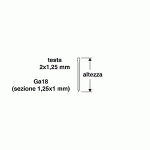 Valex Chiodi Chiodatrice 25Mm Testa 2X1, 25Mm Sparachiodi Ga18 1,25X1Mm 1000Pz