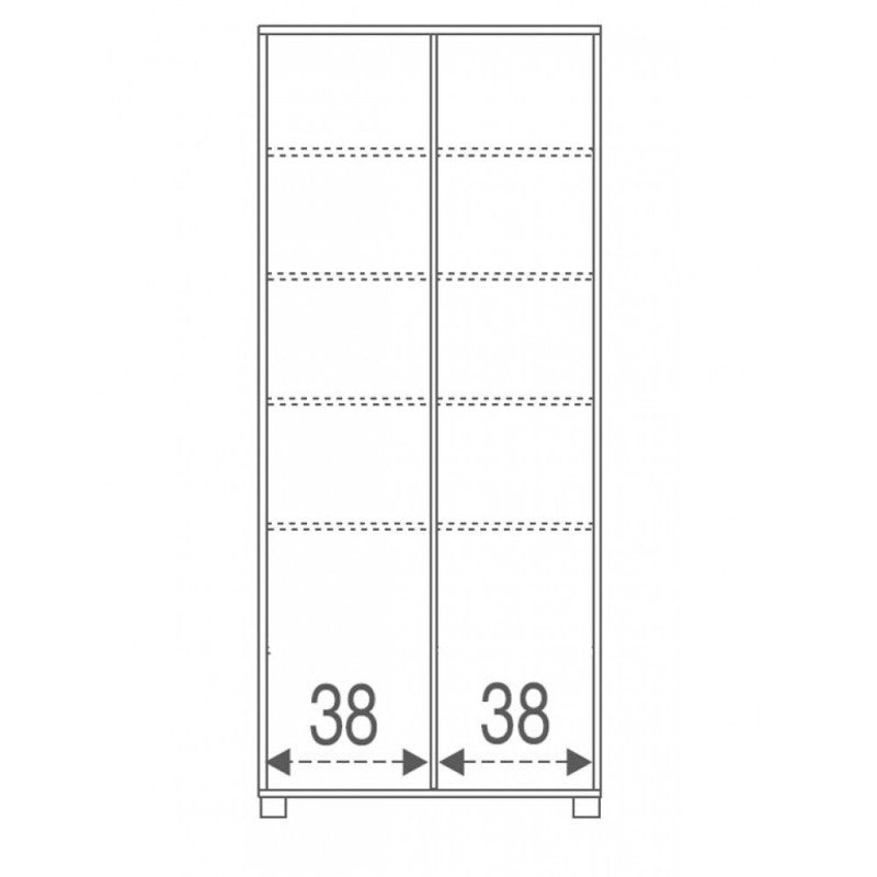 Mehrzweck-Schrank mit zwei Hüllflügen mit Blindspeck 82x41x h190 cm