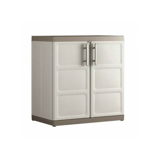 Niedriger Mehrzweckschrank mit zwei Türen und zwei Regalen Beige EXCELLENCE 89x54x h93 cm