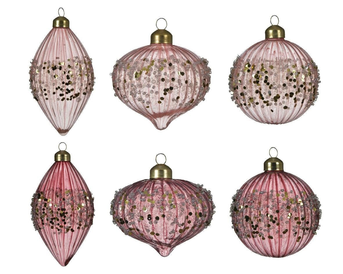 Decoris Decoris Vetro Glemato Rosa 8Cm Assoriti