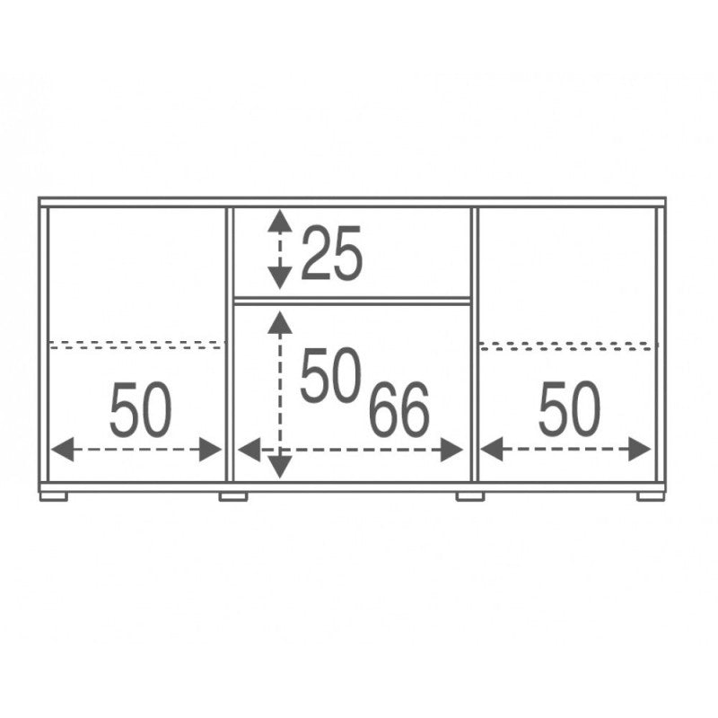 Sideboard zwei Türen zwei Schubladen Weiß Oxid 174x41x h84 cm