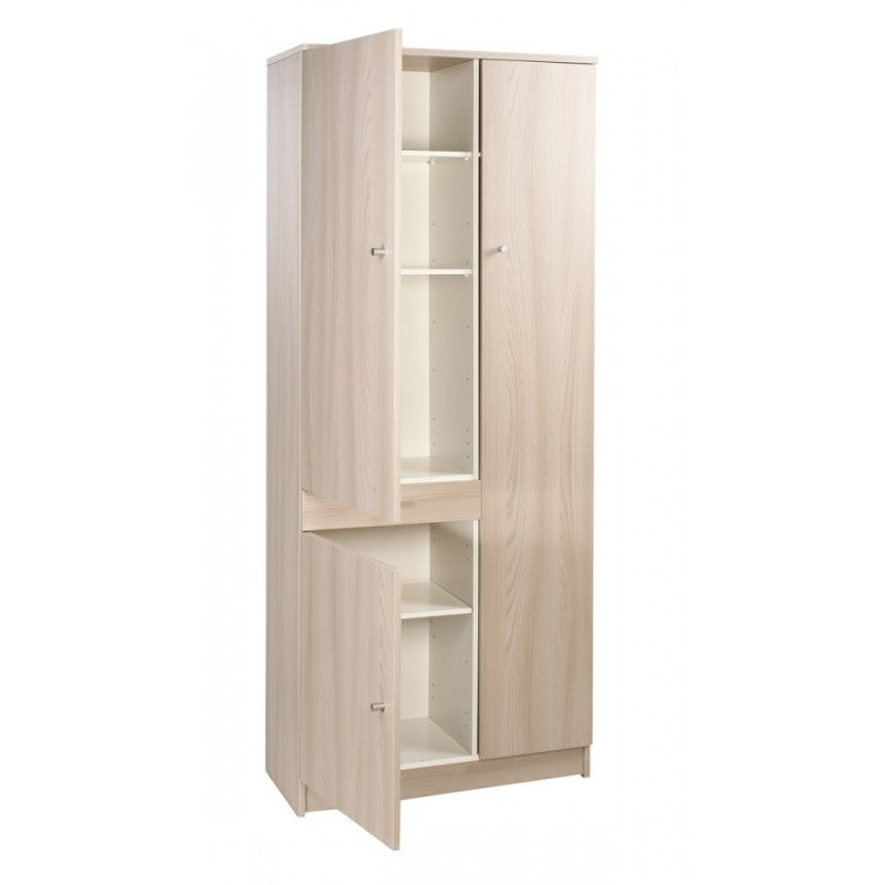 Mehrzweckschrank mit drei Türen und einer Schublade in Light Olmo 77x34x h183 cm