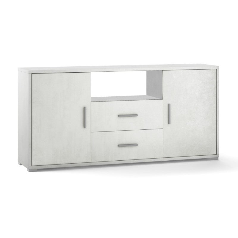 Sideboard zwei Türen zwei Schubladen Weiß Oxid 174x41x h84 cm