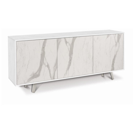 Sideboard drei Türen Weißer Oxid Marmor 177x41x h74 cm