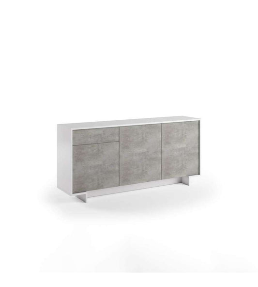 Sideboard 3 Türen Und Schublade Weiß Beton