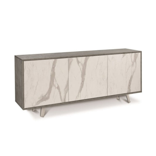 Dreitüriges Sideboard aus Cemento-Marmor, 177 x 41 x 74 cm