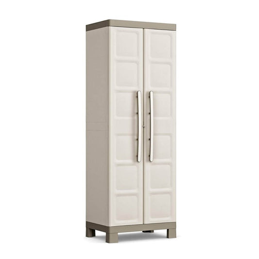 Mehrzweckschrank mit zwei Türen und vier Regalen Beige EXCELLENCE 89x54x h182 cm