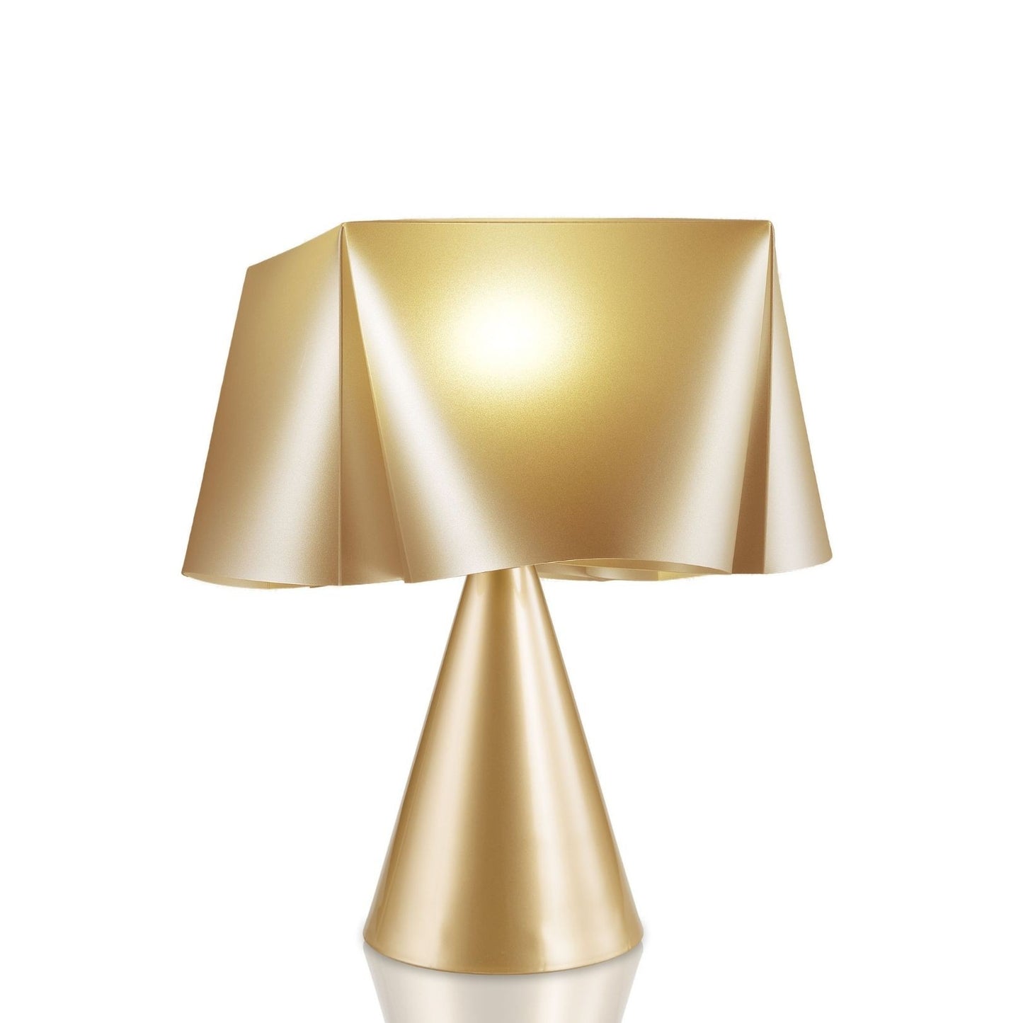 Neue Goldkegel-Tischlampe aus Kunststoff cm. 28 x 32h