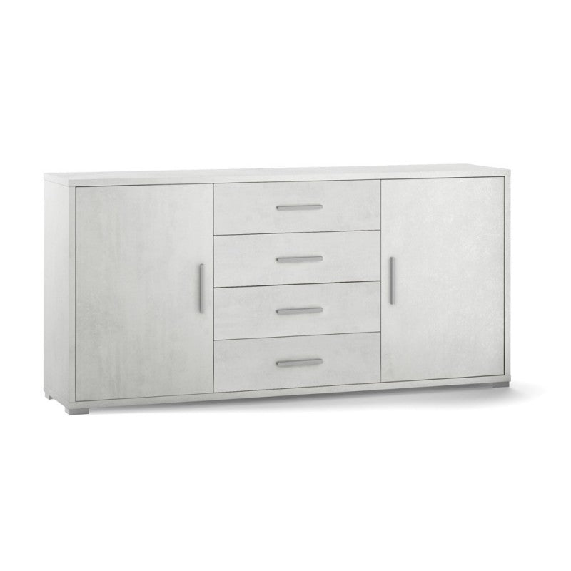 Sideboard zwei Türen vier Schubladen Weiß Oxid 174x41x h84 cm