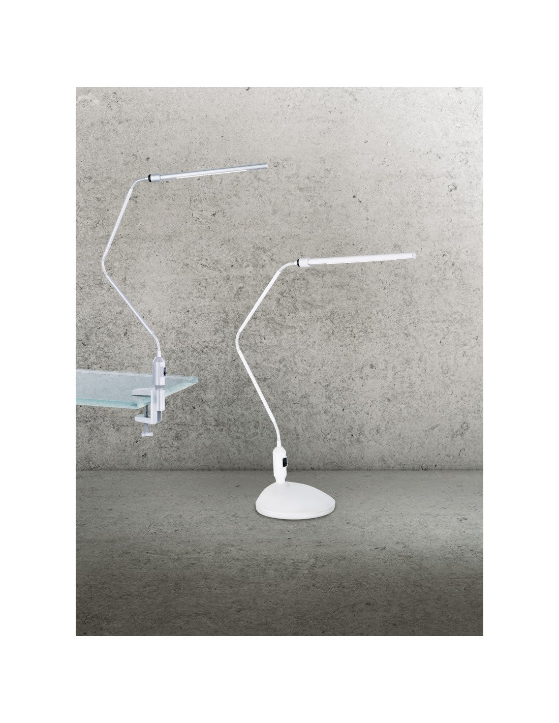 Schreibtischlampe Vario Aluminium LED Sockel+Klemme H64 cm Trio Lighting