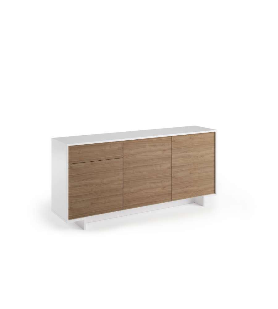 Sideboard 3 Türen und Schublade weiß Nussbaum