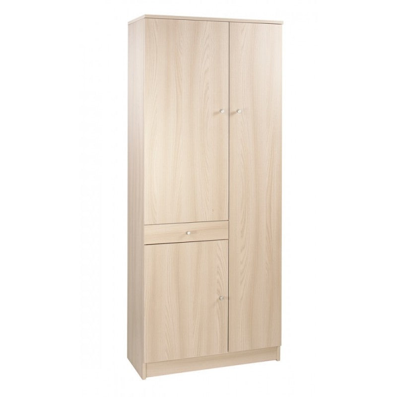 Mehrzweckschrank mit drei Türen und einer Schublade in Light Olmo 77x34x h183 cm