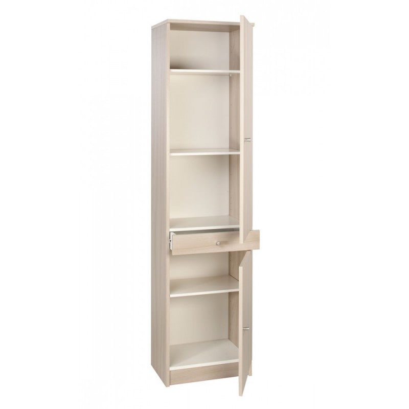 Mehrzweckschrank mit zwei Türen und einer Schublade in Light Olmo 46x34x h183 cm