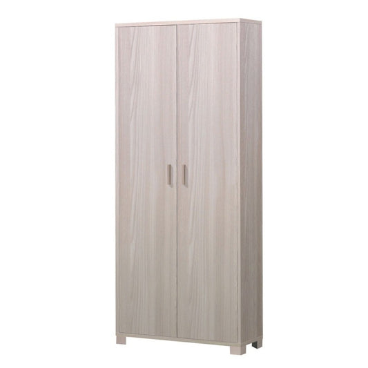 Schlanker Mehrzweckschrank mit zwei Türen und acht Regalen in Light Olmo 83x29x h190 cm