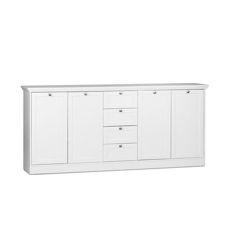 Schrank Sideboard 4 Türen 4 Schubladen Farbe weiß 200x40xh.90 cm