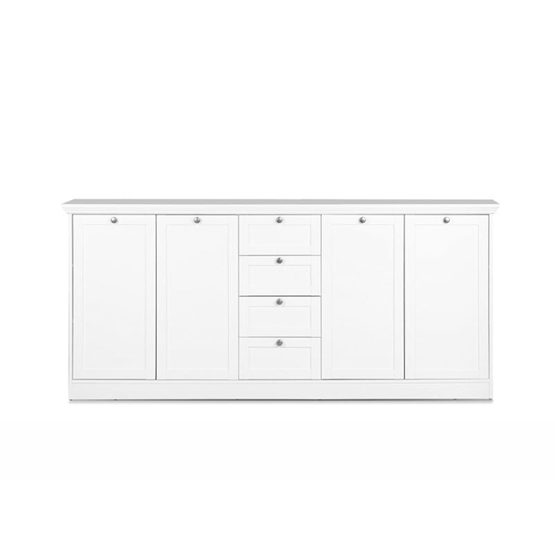 Schrank Sideboard 4 Türen 4 Schubladen Farbe weiß 200x40xh.90 cm