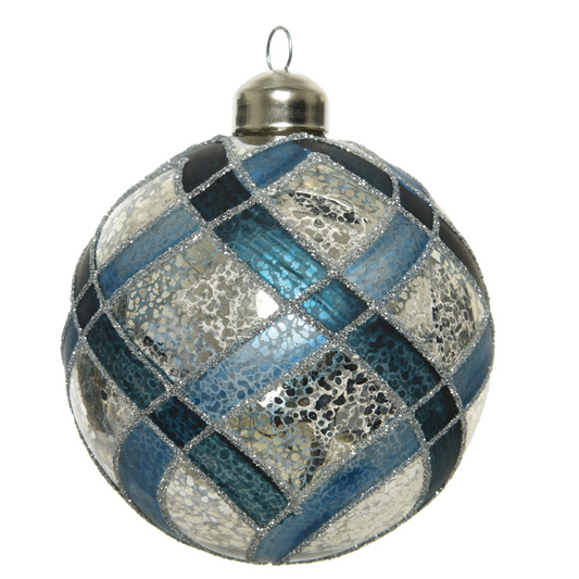 Blaue Kugel Weihnachtskugel Ø8 cm