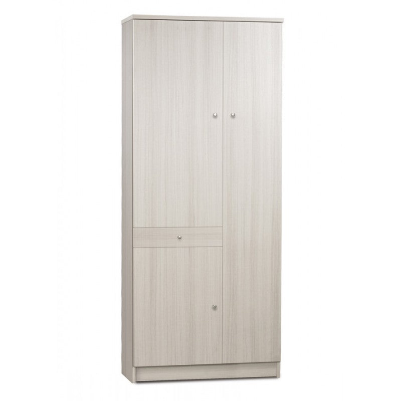 Mehrzweckschrank mit drei Türen und einer Schublade Eukalyptus 77x34x h183 cm