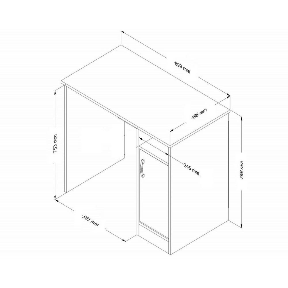 Subat Eichenschreibtisch 90 cm