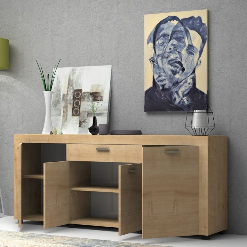 Sideboard mit vier Türen und einer Schublade Eiche FIESTA 177x40x h76 cm