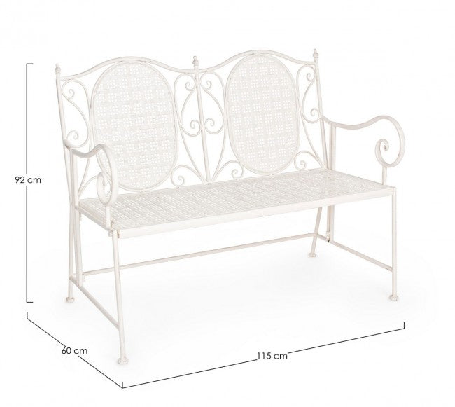 Klappbare Zweisitzer-Stahlbank Bianca EMILY 115x60x h92 cm