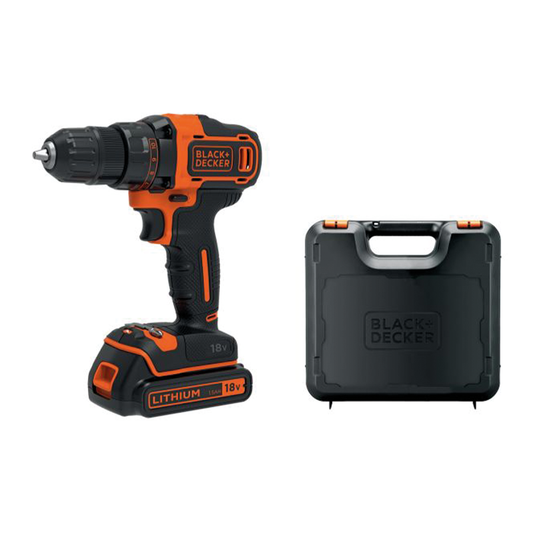 Black+Decker 18-V-Lithium-Akku-Bohrschrauber mit Koffer