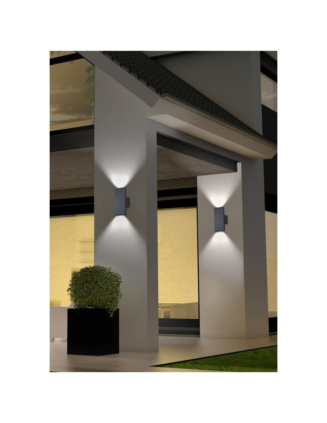 Doppelemissions-Außenwandleuchte Colorado LED IP54 Anthrazit Trio Lighting