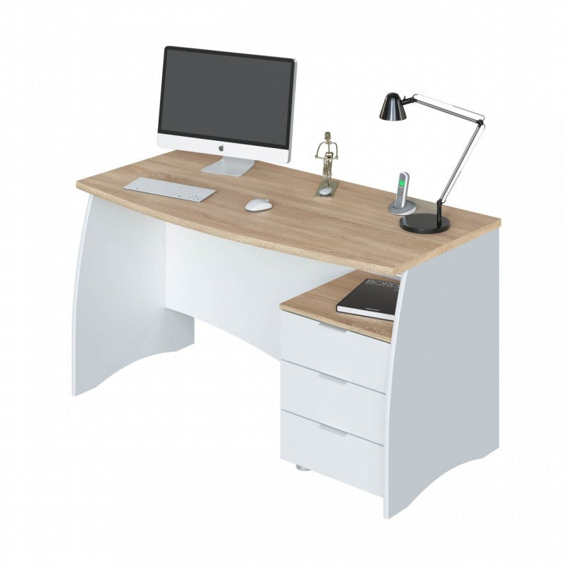 Büro-Schlafzimmerschreibtisch mit Kommode 136 x 67 x 74 h cm