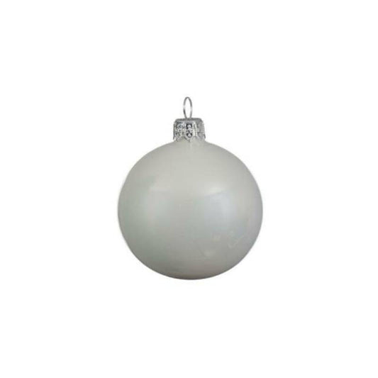 Weihnachtsbaum Dekoration Glaskugel WEISS KLEIN cm 6