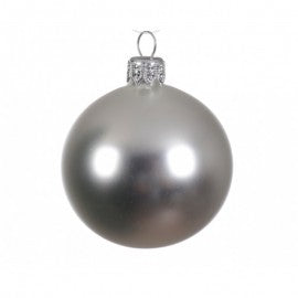 Weihnachtskugel aus MATT-Silberglas 6 cm