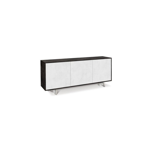 Dreitüriges Sideboard Schwarz Weiß Ossido 177x41x h74 cm