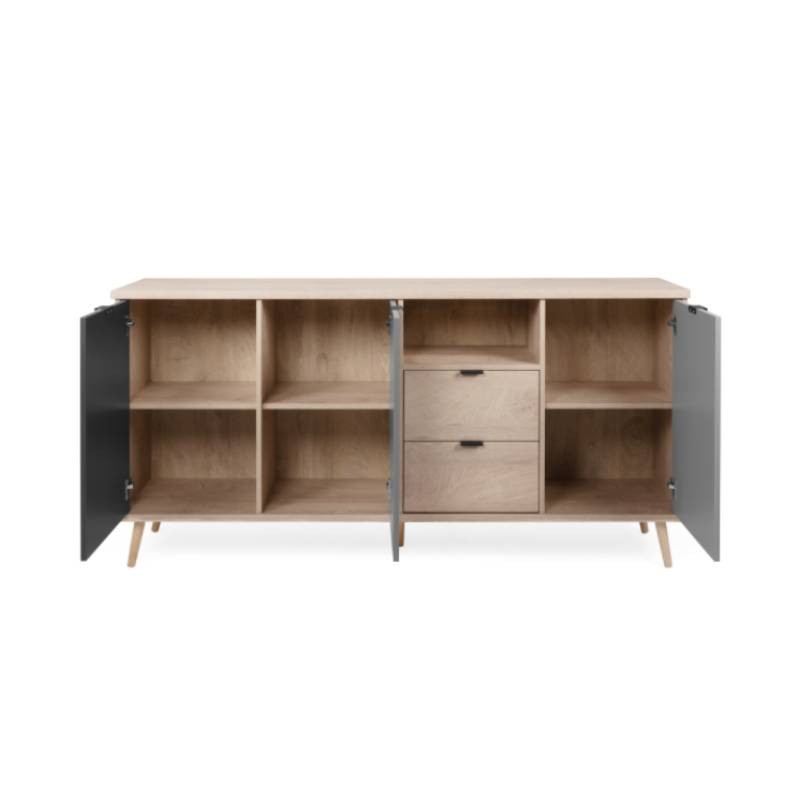 3-türiges Sideboard mit 2 Schubladen 180 x 40 x H 88 cm