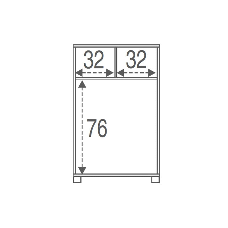 Hohe Schlafzimmerkommode mit sechs Schubladen in Light Olmo 70x41x h112 cm