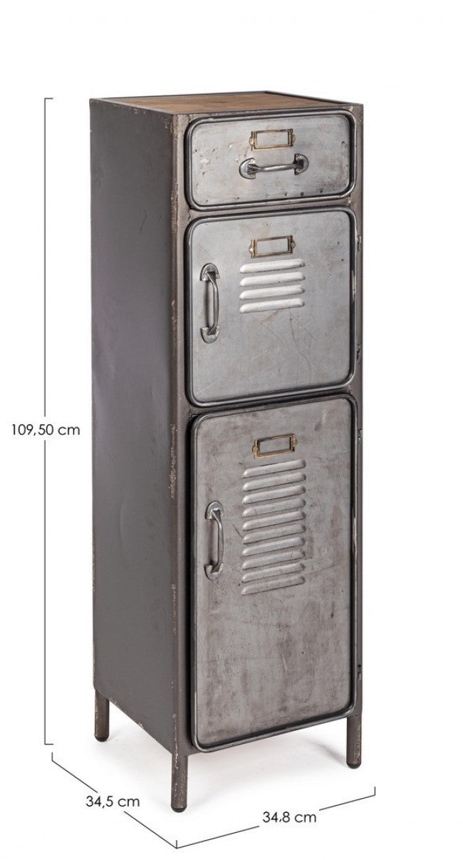 Aufbewahrungskommode 2-Türen und 1-Schublade Industrial Style cm 109h