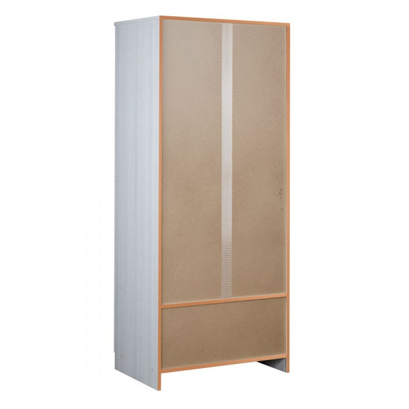 Weißer Mehrzweck-Kleiderschrank mit zwei Türen, 77 x 52 x 182 cm