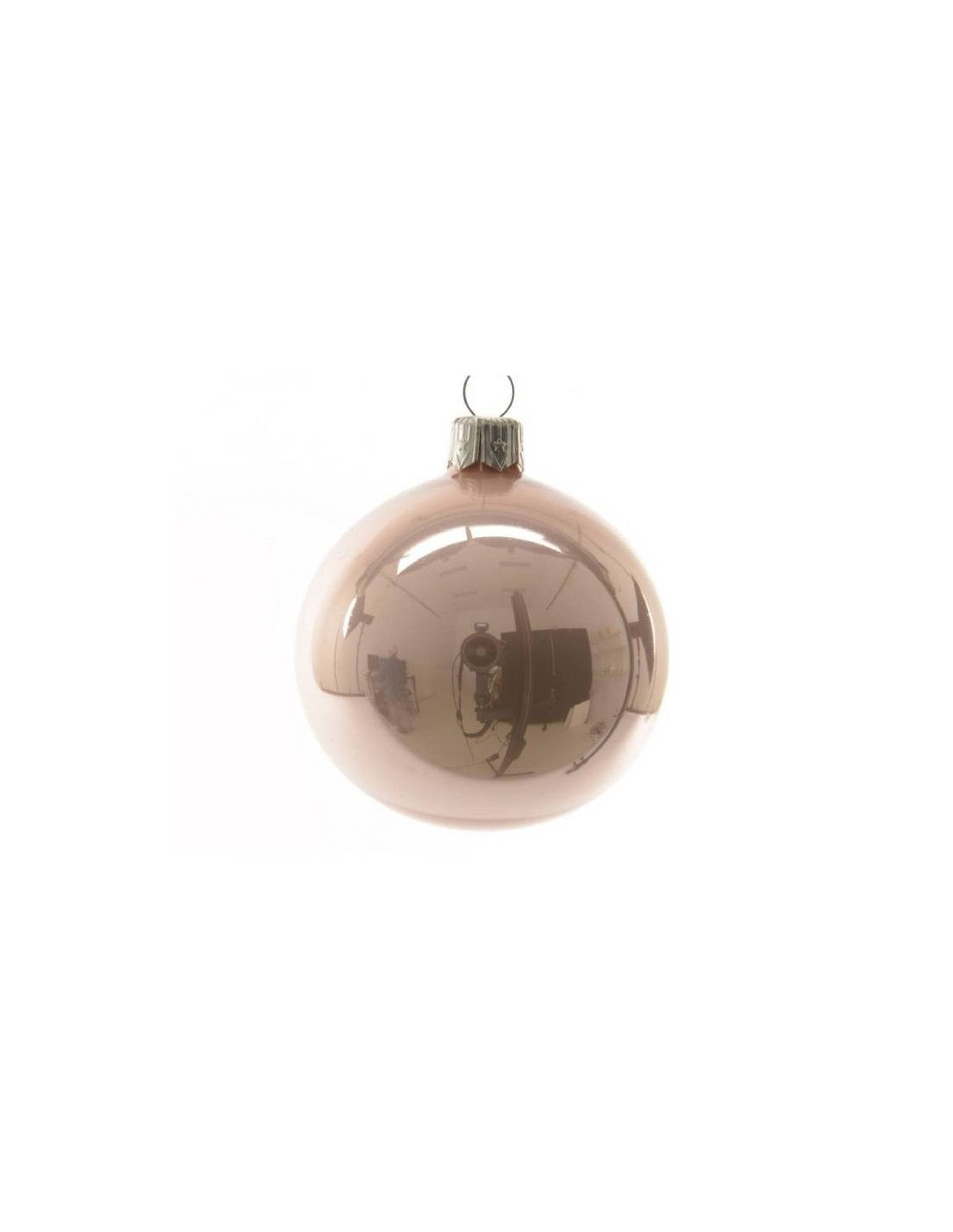 Weihnachtskugel aus opakweißem Glas 8 cm