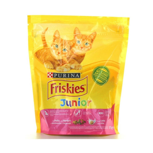 Friskies Junior Katzen-Knabbereien mit Huhn, Gemüse und Purina-Milch, 375 Gramm