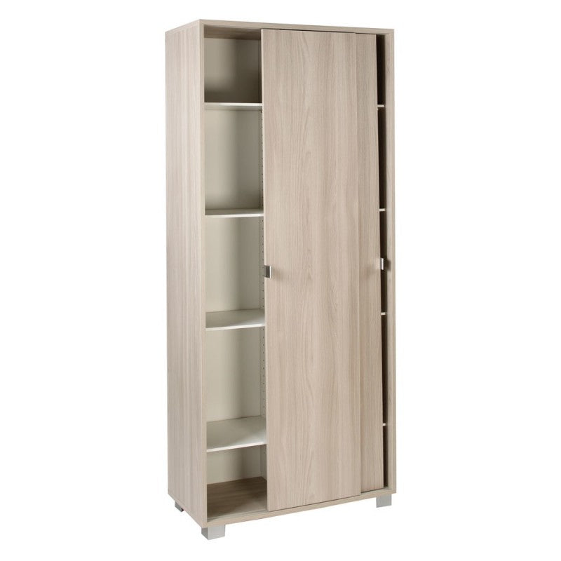 Mehrzweckschrank mit zwei Schiebetüren mit Regalen Light Olmo 82x41x h190 cm