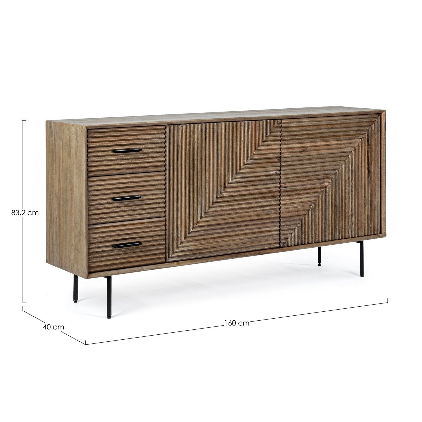 Sideboard 2-Türen 3 Schubladen aus Holz Darsey